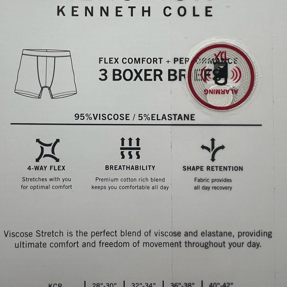 Kenneth Cole Reaction Underwear 3 PACK BLACK BOXER BRIEFS /S NEW IN PACK $39.50 - Picture 6 of 8